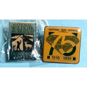 Nat'l Wildlife Federation & 1991 Nat'l Park Service 75 years 2 Collector Pins